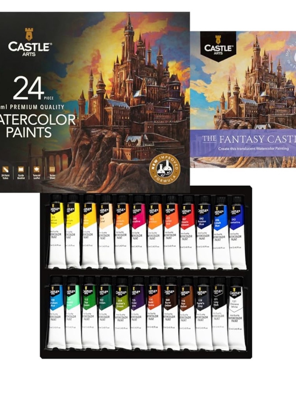 Castel Arts 24-Piece Watercolor Paint Set - Assorted Colors